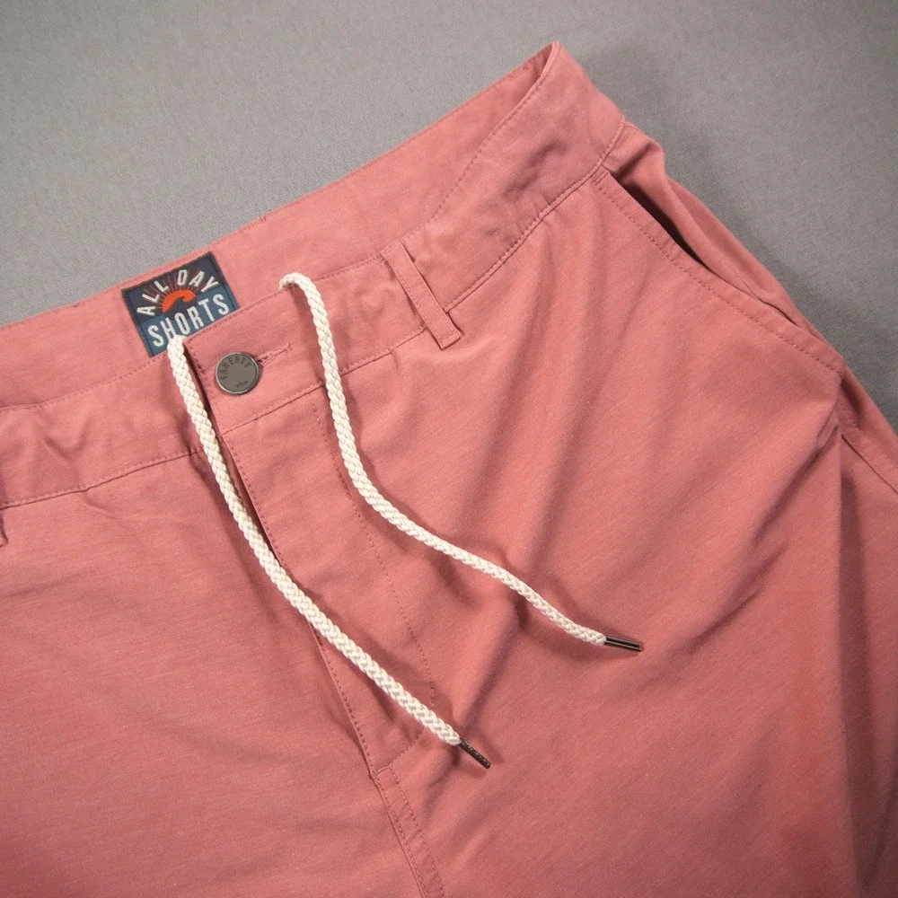 Faherty All Day Hybrid Drawstring Men Shorts 32 MBS2334 Swim Pink Beach Coastal